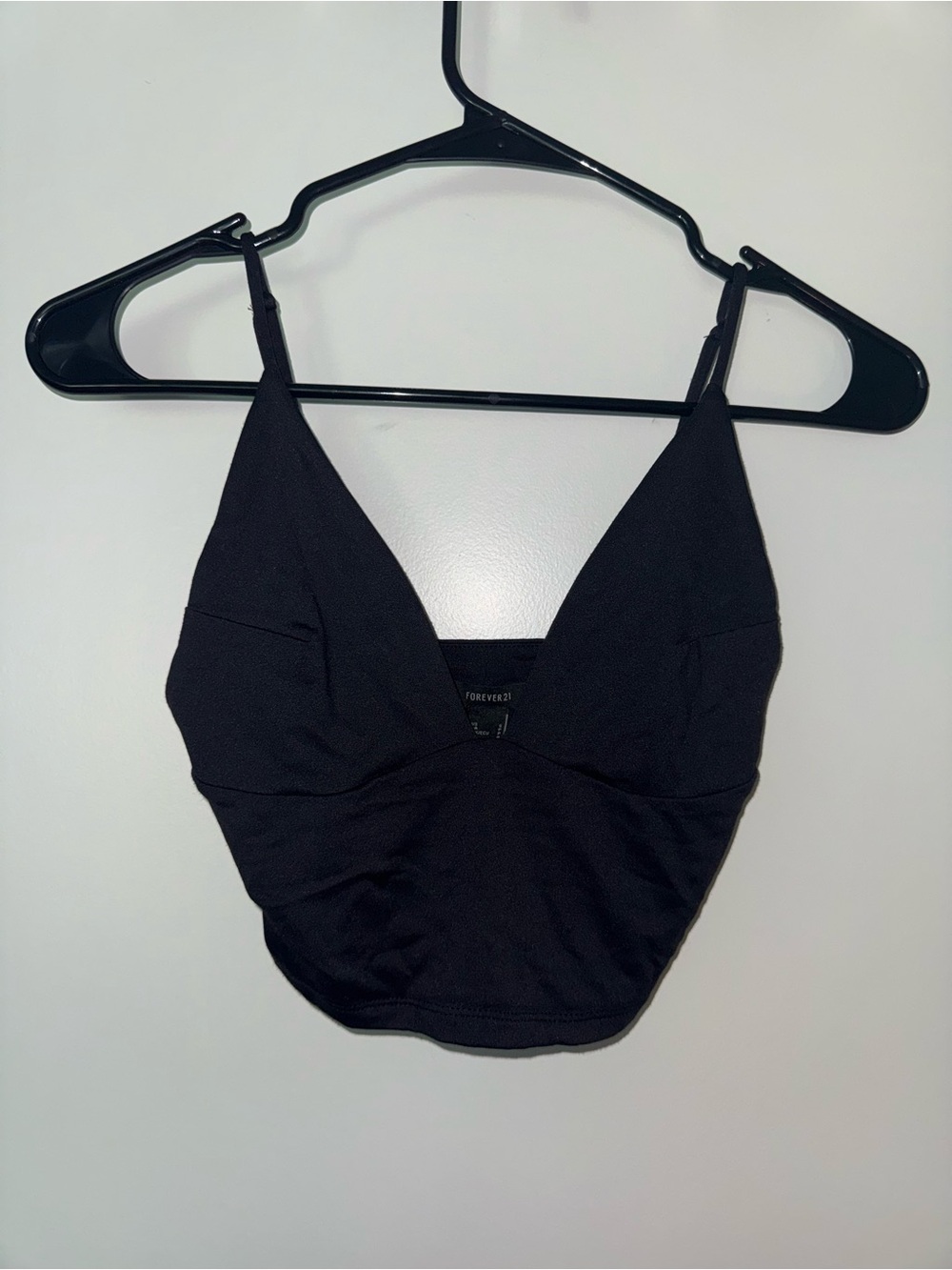 Forever 21 Black V-Neck Bandeau Crop Top - Black
